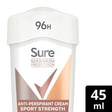 Sure Maximum Protection 96h Sport Strength Antiperspirant Deodorant Cream 45ml