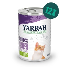 Yarrah - Organic Cat Food Chunks With Chicken And Turkey - 12 Cans