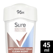 Sure Maximum Protection 96h Clean Scent Antiperspirant Deodorant Cream 45ml