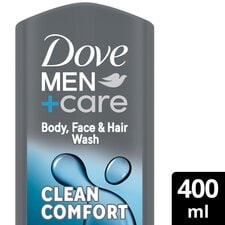 Dove Men+Care Clean Comfort 3-in-1 Body Face Hair Wash Shower Gel 400ml