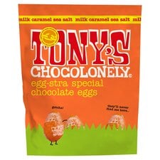 Tony's Chocolonely Egg-stra Special Easter Chocolate Eggs Milk Caramel & Sea Salt 14 Pieces 178g