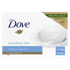 Dove Sensitive Beauty Bar Soap with 1/4 Moisturising Cream 2 x 90g