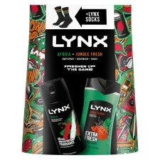 Lynx Africa Bodyspray, Jungle Fresh Body Wash & Socks Gift Set