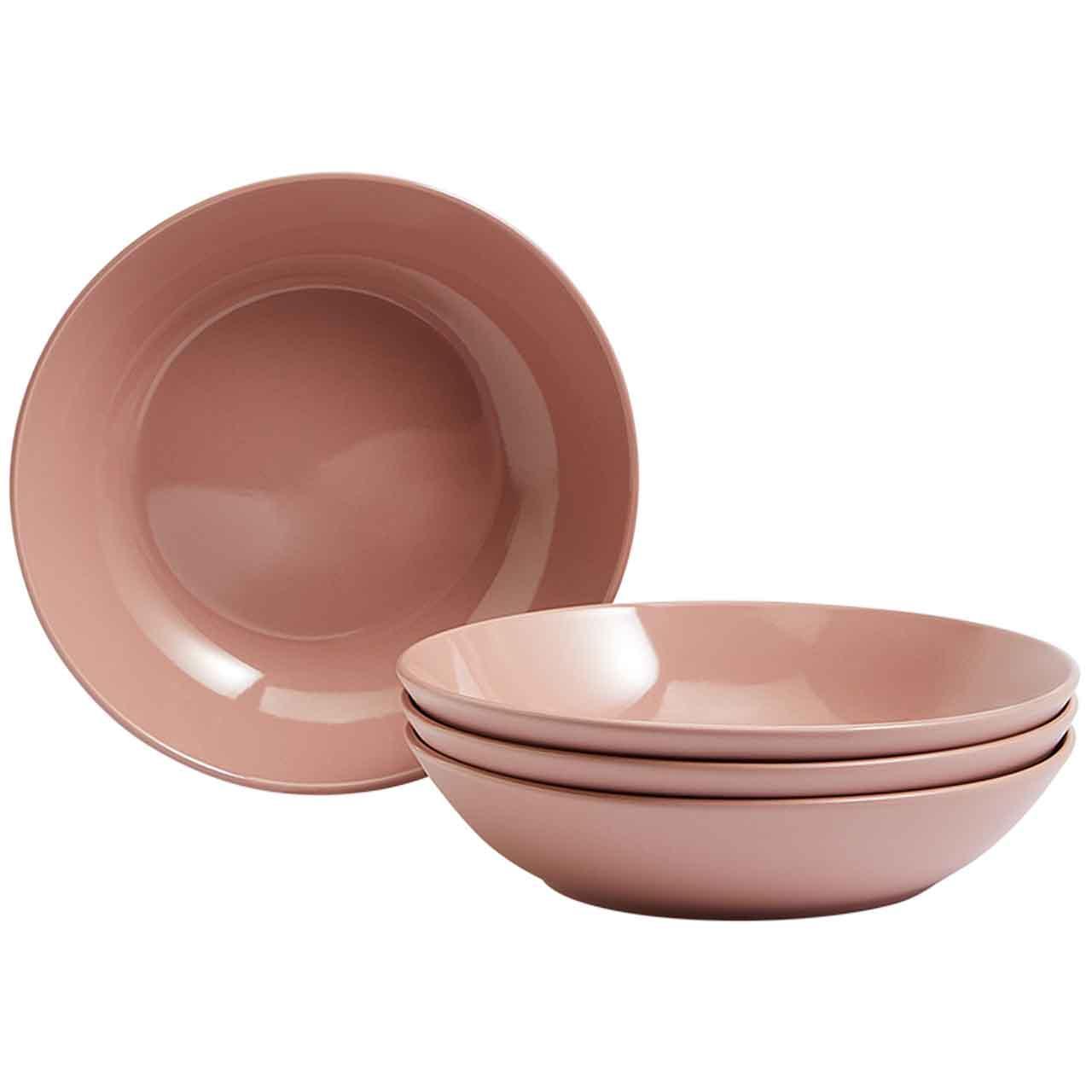 M&S Set of 4 Everyday Stoneware Pasta Bowls, Pink