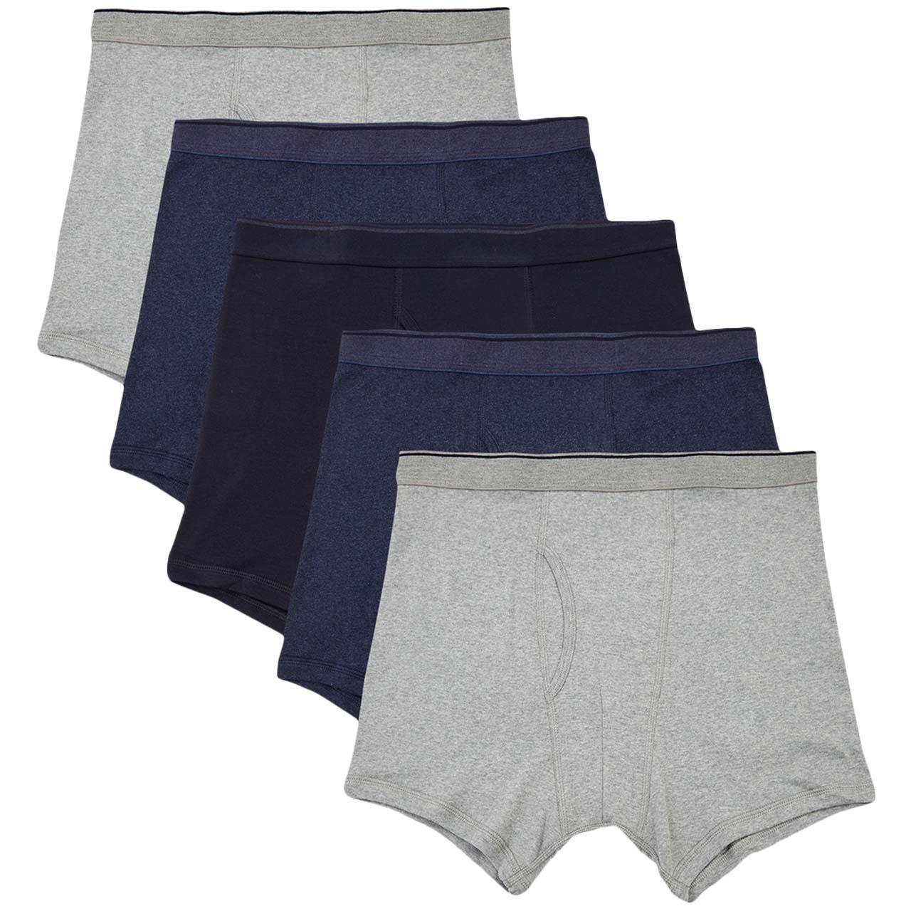 M&S Mens Pure Cotton Cool & Fresh Trunks, 5 Pack, M, Denim