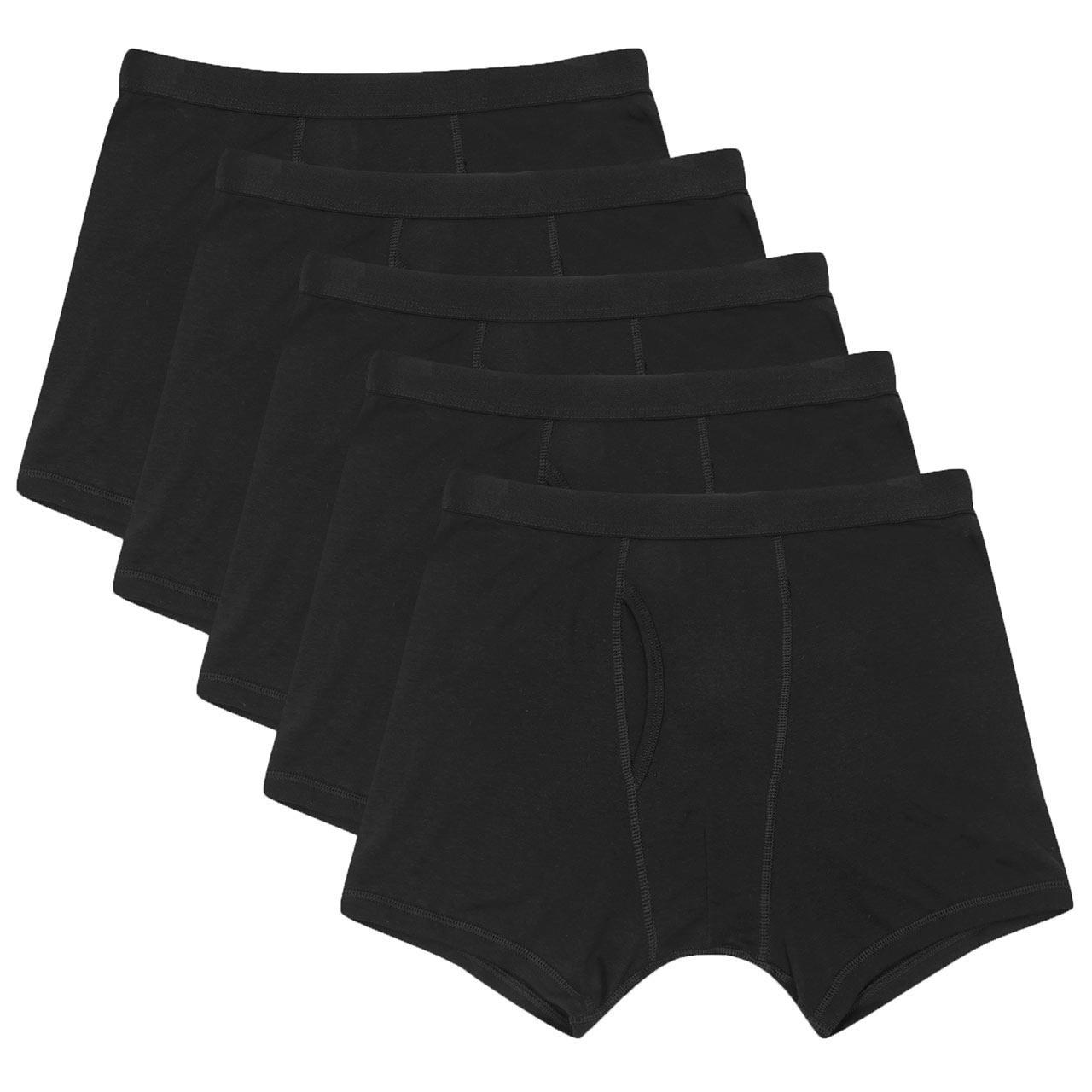 M&S Mens 5 Pack Pure Cotton Cool & Fresh Trunks, M, Black