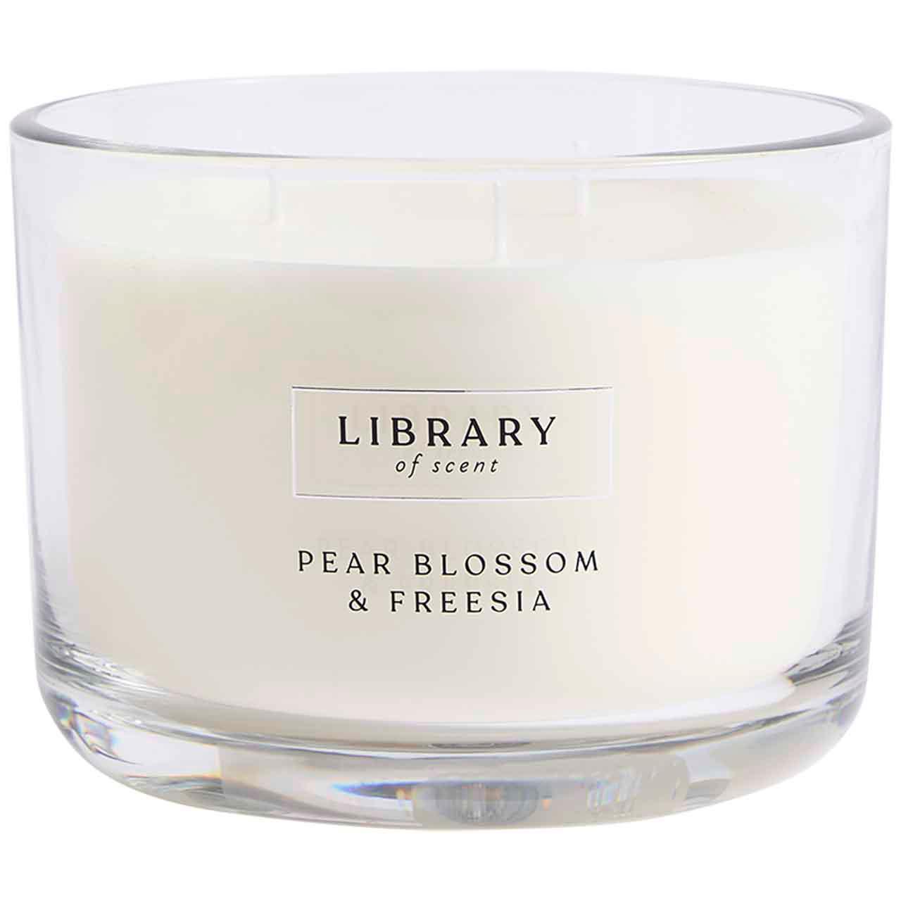 M&S Library of Scent Pear Blossom & Freesia 3 Wick Candle