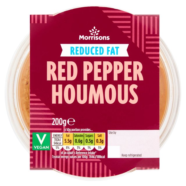 Morrisons 30% Reduced Fat Red Pepper Houmous  200g