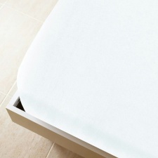 Jersey Fitted Sheet White 100x200 cm Cotton