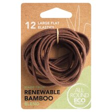 All Round Eco 12 Pack Large Flat Elastics Brown