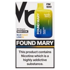 Found Mary Fm600 Disposable Vape Bar Lemon 20Mg/Ml 2Ml