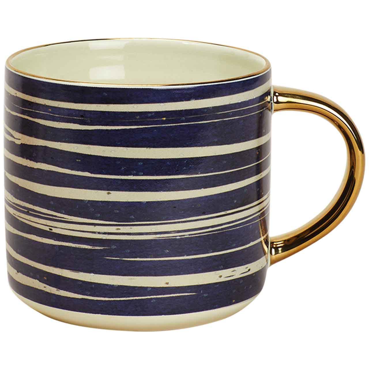 M&S Jumbo Organic Stripe Mug, Blue