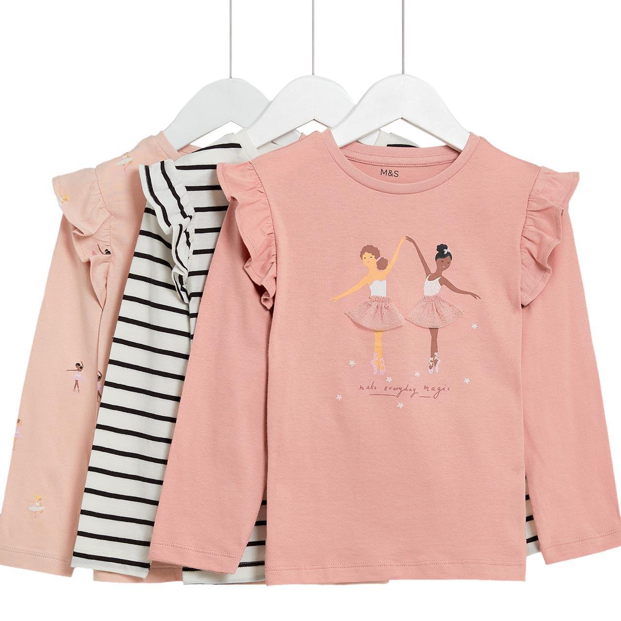 M&S Ballet Tops, 3 Pack, 2-3 Years