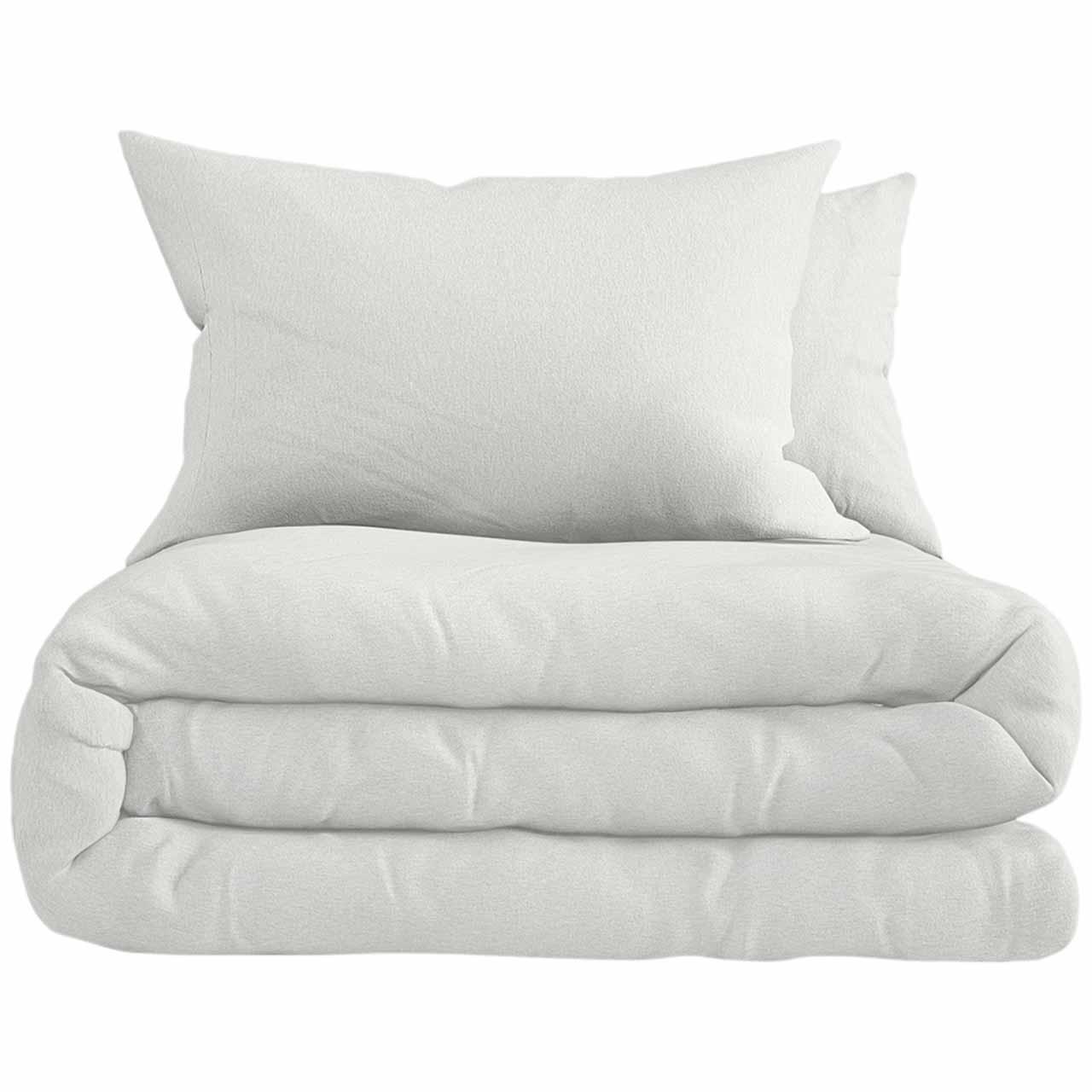 M&S Pure Brushed Cotton Bedding Set, Double, White