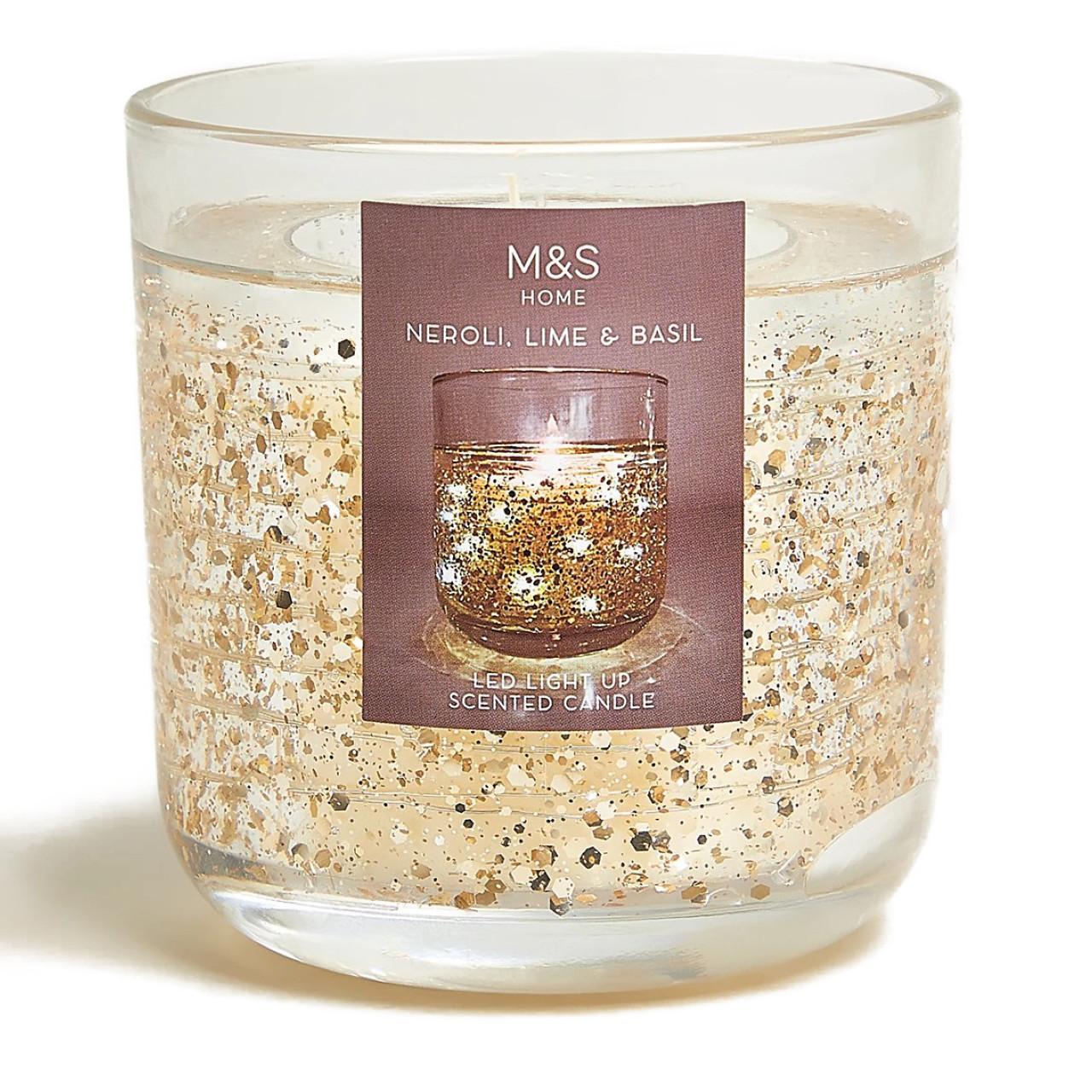 M&S Neroli, Lime & Bergamot Gold Light Up Candle