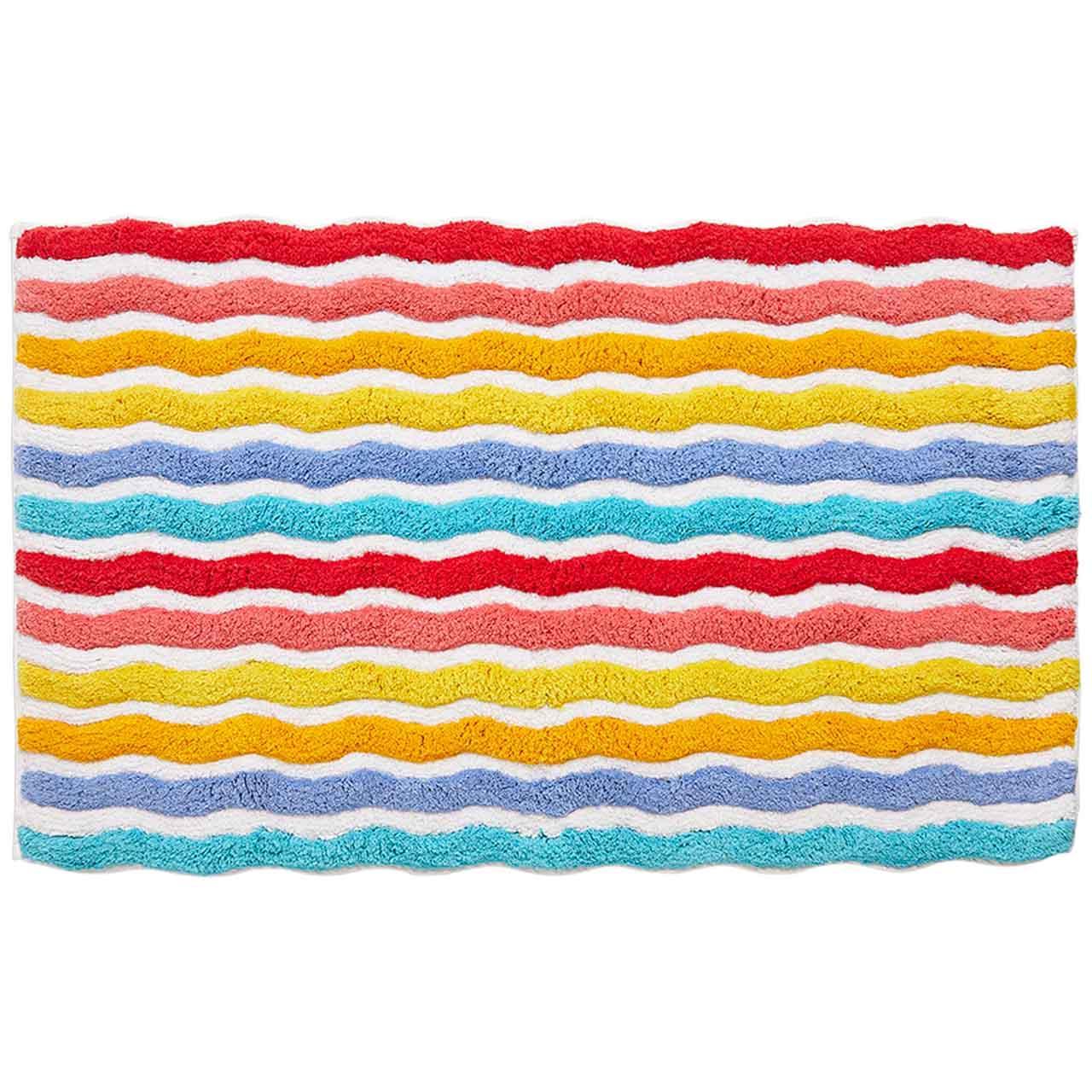 M&S Pure Cotton Rainbow Squiggle Bath Mat