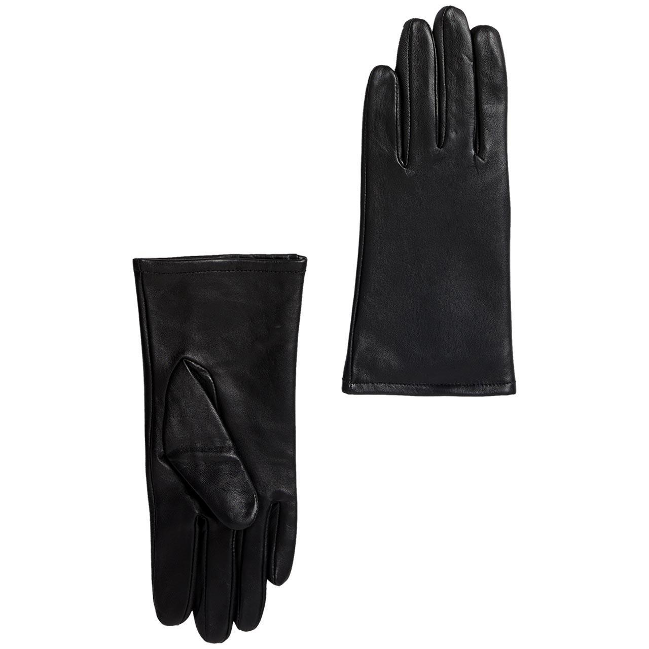 M&S Leather Warm Lined Gloves, L, Black