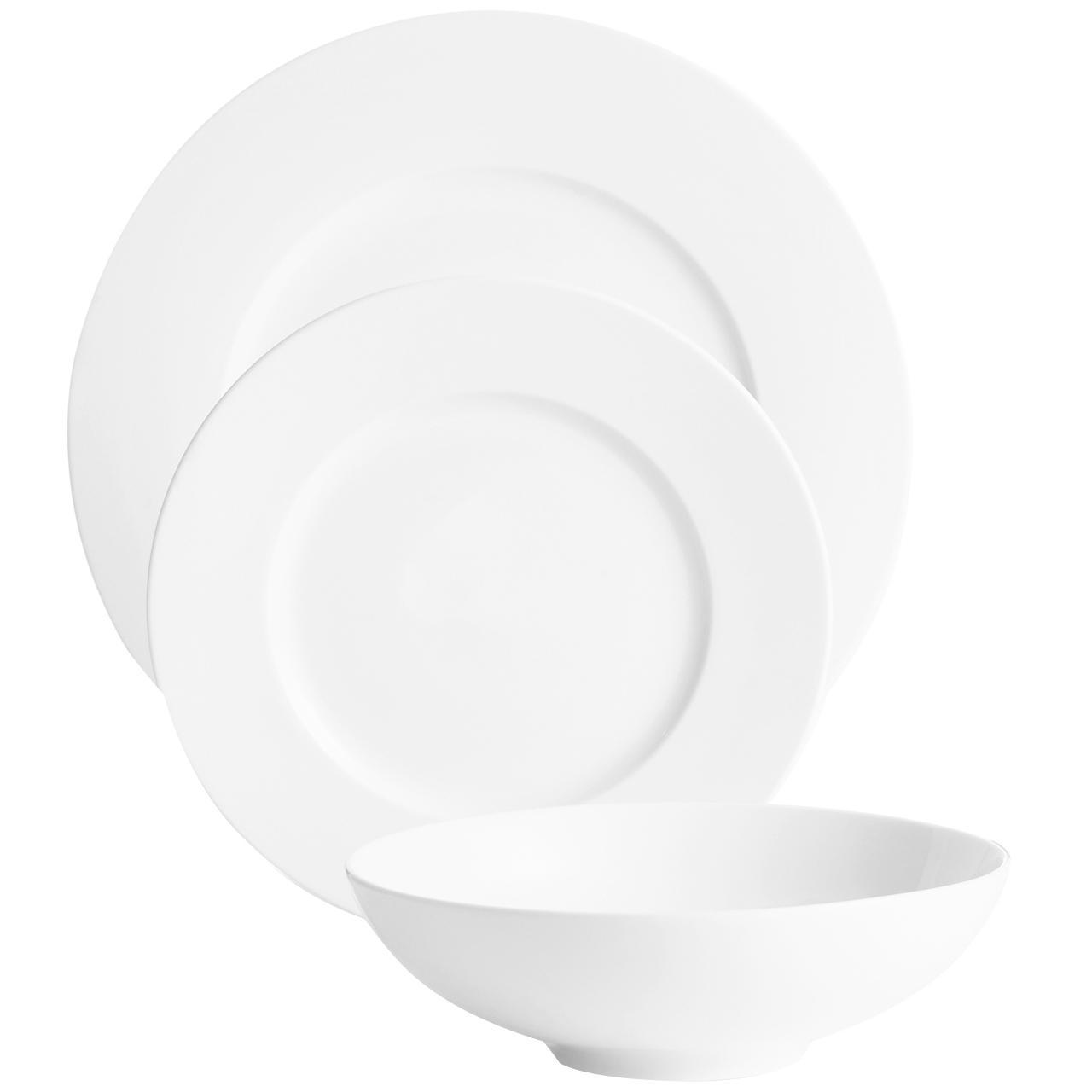 M&S Maxim White Porcelain Dinner Set