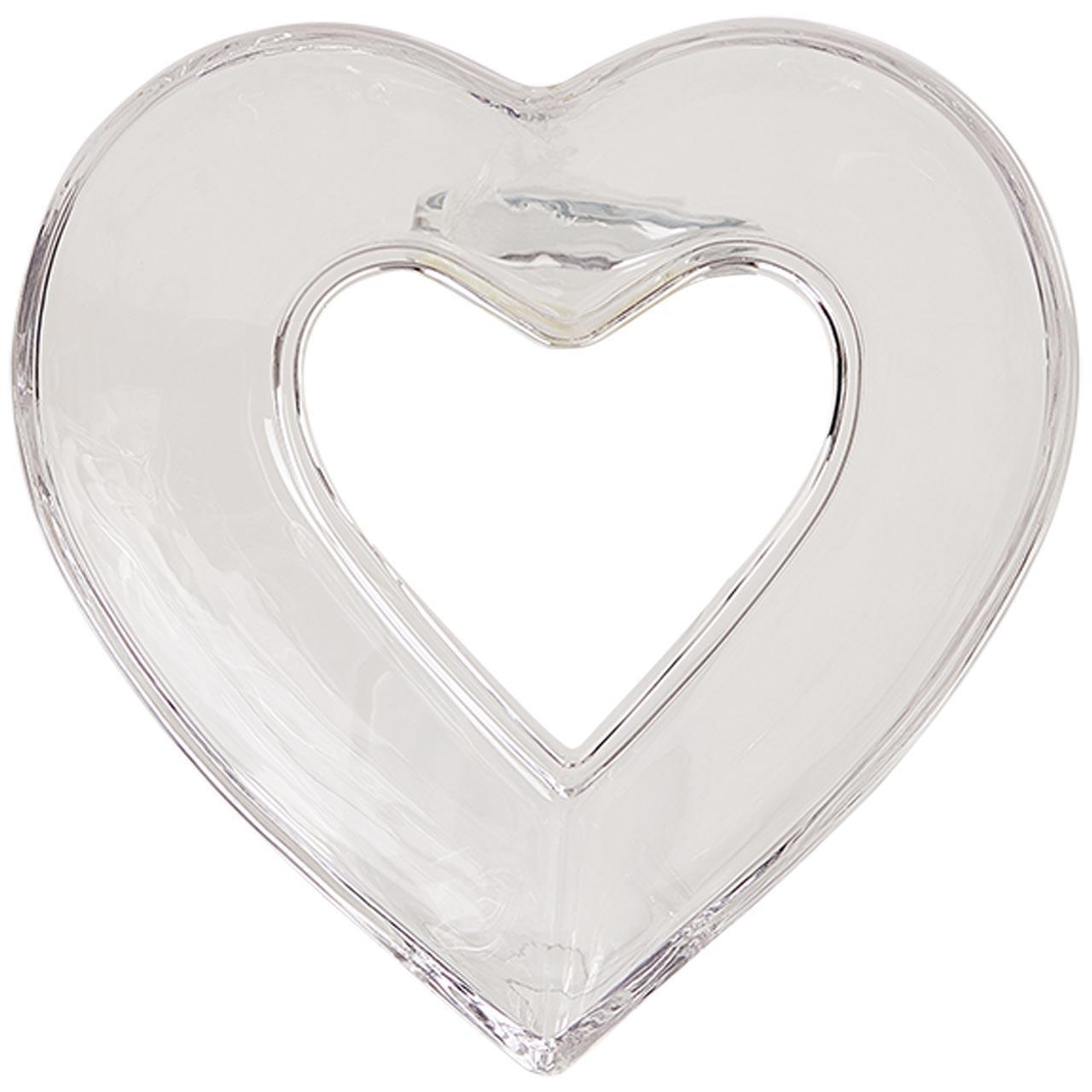 M&S Collection Small Glass Heart Serving Bowl, One Size, Clear