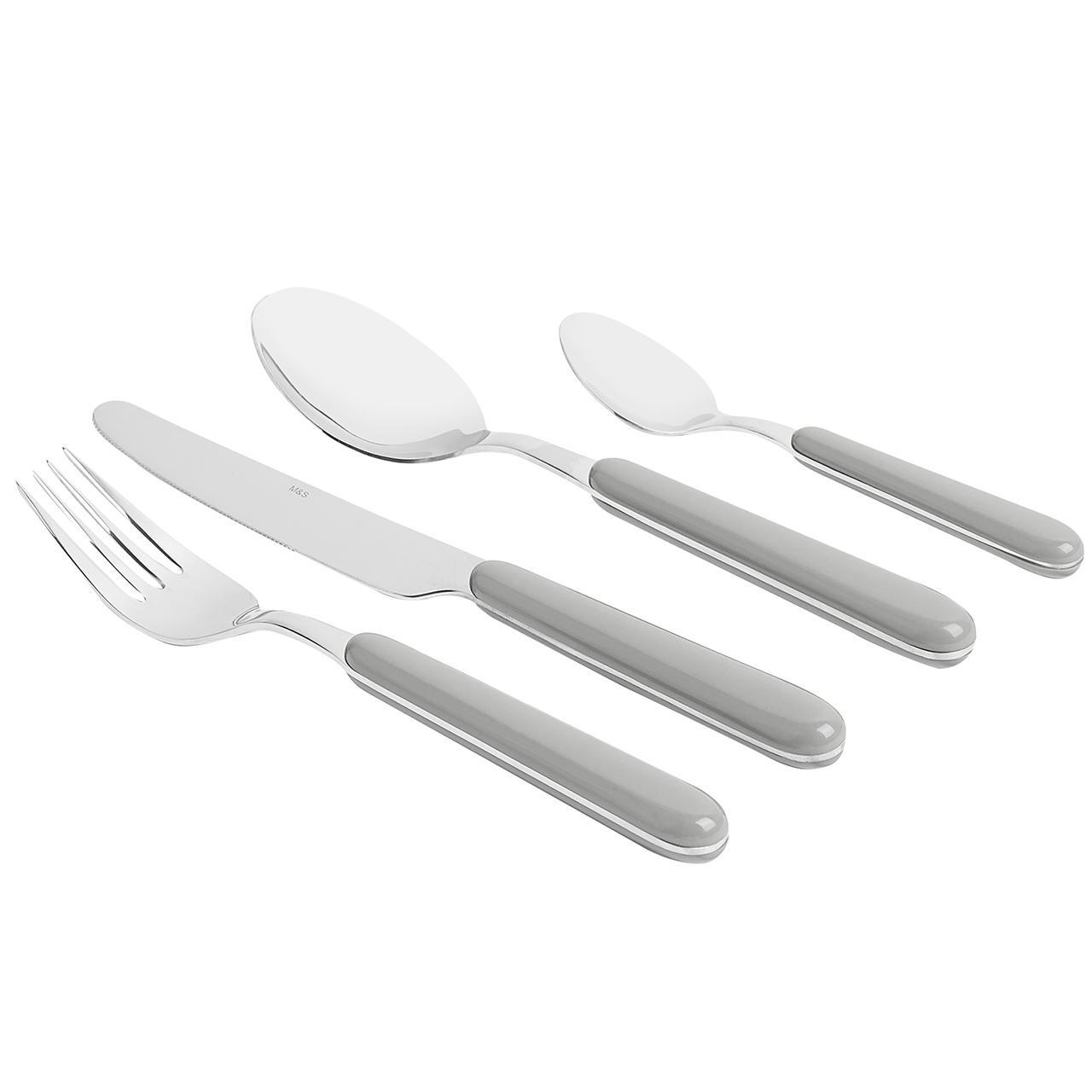 M&S 16 Piece Tribeca Cutlery Set, Grey