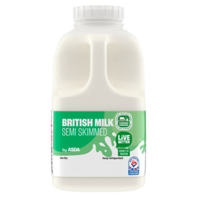 ASDA British Milk Semi Skimmed 1 Pint