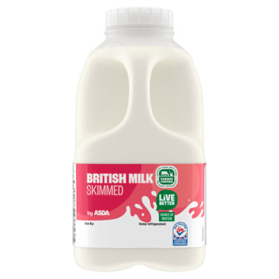 ASDA British Milk Skimmed 1 Pint