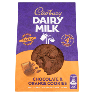 Cadbury 4 Dairy Milk Chocolate & Orange Cookies