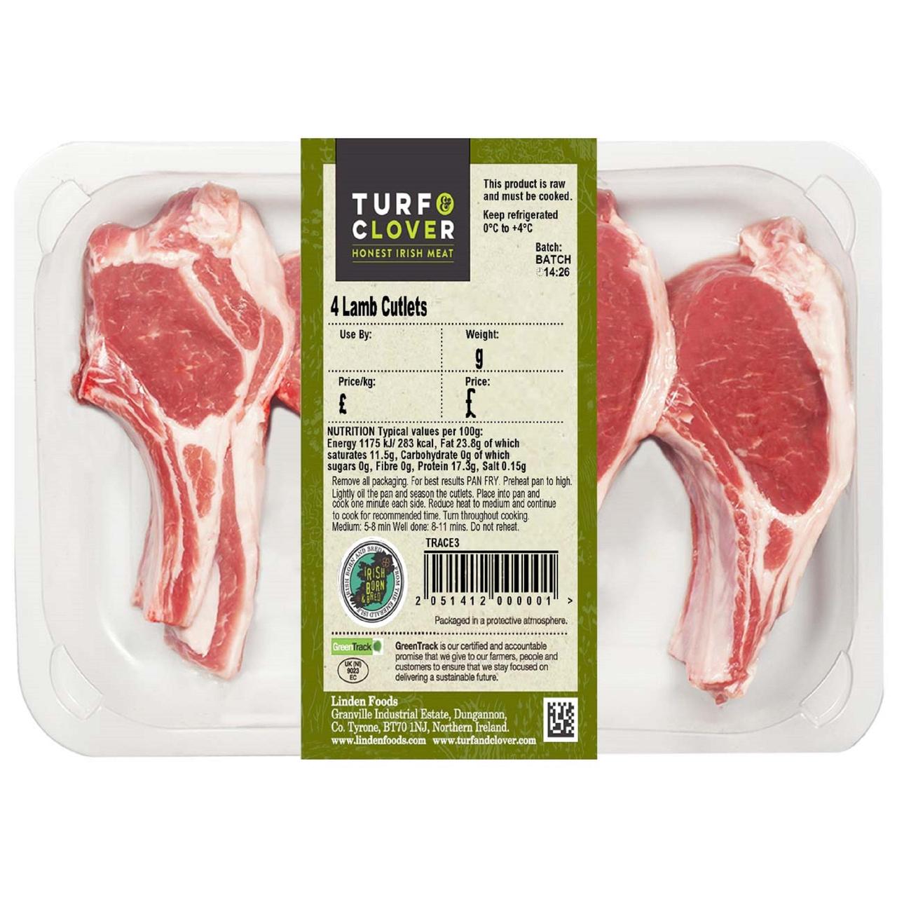 Turf & Clover 4 Lamb Cutlets