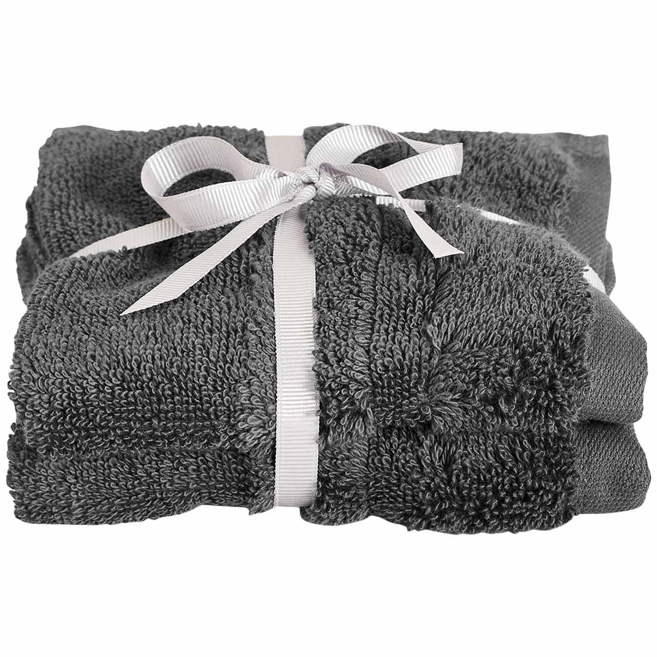 M&S Collection Ultimate Turkish Cotton Face Towels, Charcoal, 2 Pack