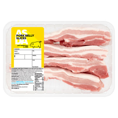 JUST ESSENTIALS by ASDA Pork Belly Slices (Typically 0.785kg)