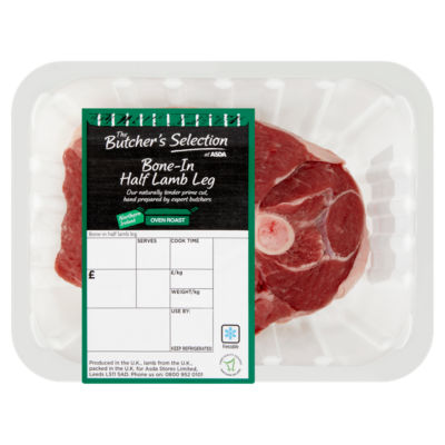 ASDA Butcher's Selection Half Lamb Leg Bone in Joint  (Typically 800g)