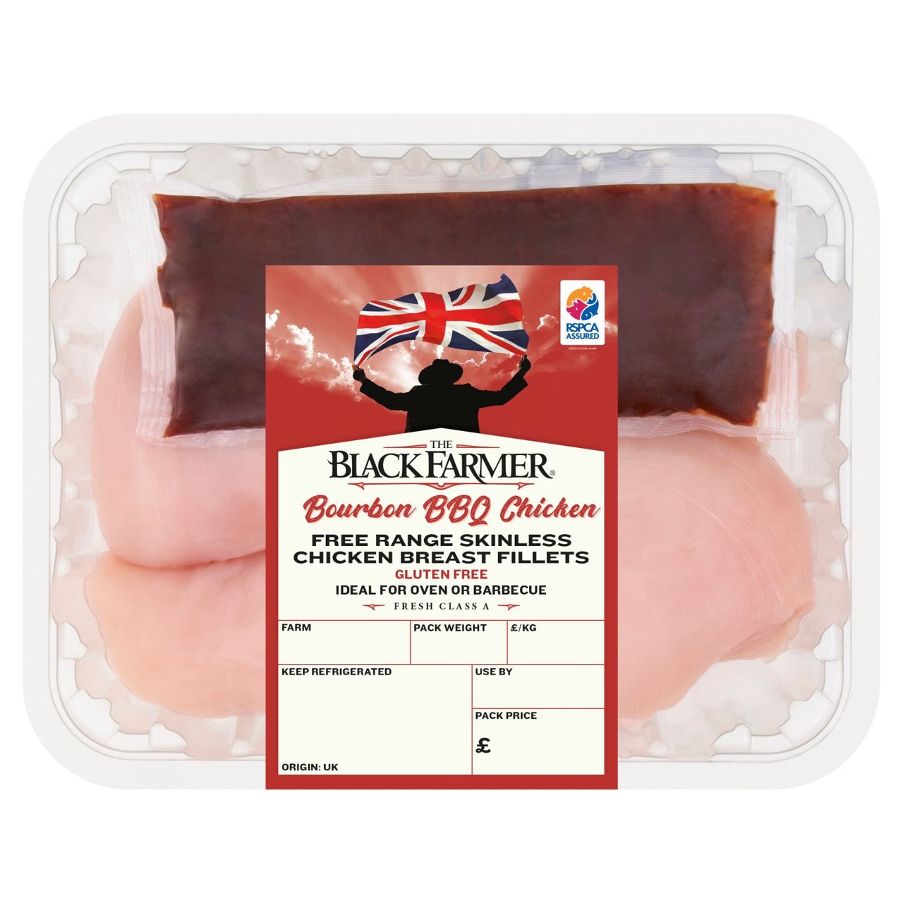 The Black Farmer Bourbon BBQ Free Range Skinless Chicken Fillets