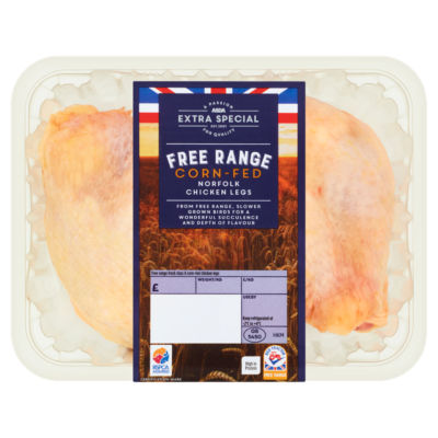 ASDA Extra Special Corn Fed Free Range Chicken Legs (Typically 550g)