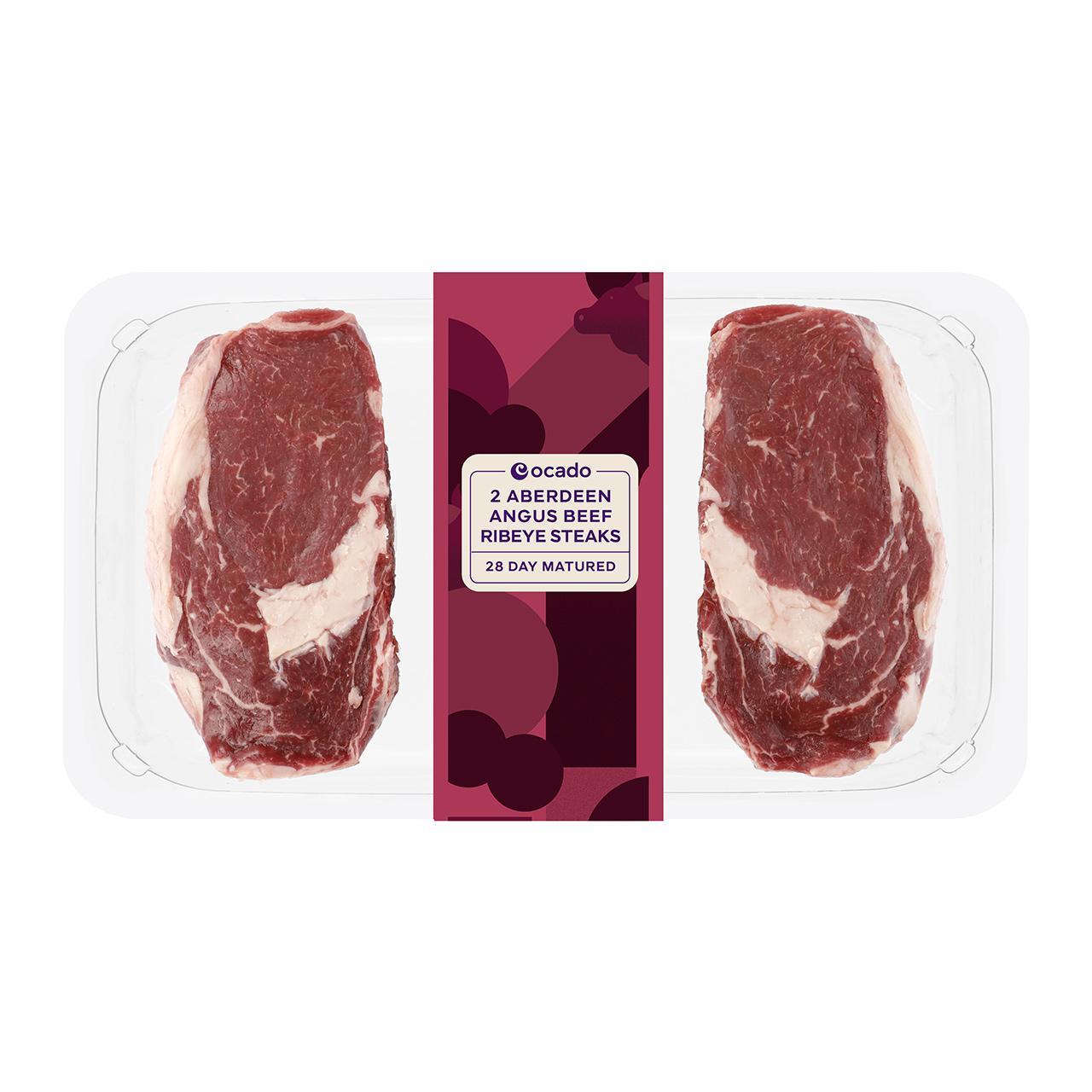 Ocado 2 Aberdeen Angus Beef Ribeye Steaks