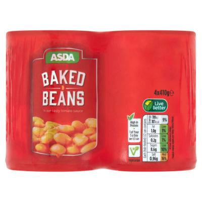 ASDA Asda Baked Beans 4 x 410g