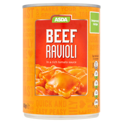 ASDA Beef Ravioli in a Rich Tomato Sauce 400g