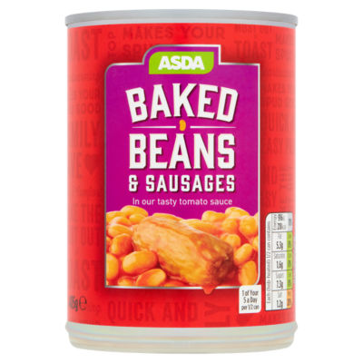 ASDA Baked Beans & Sausages in a Rich Tomato Sauce 405g