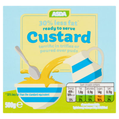 ASDA Ready to Serve Custard 30% Less Fat