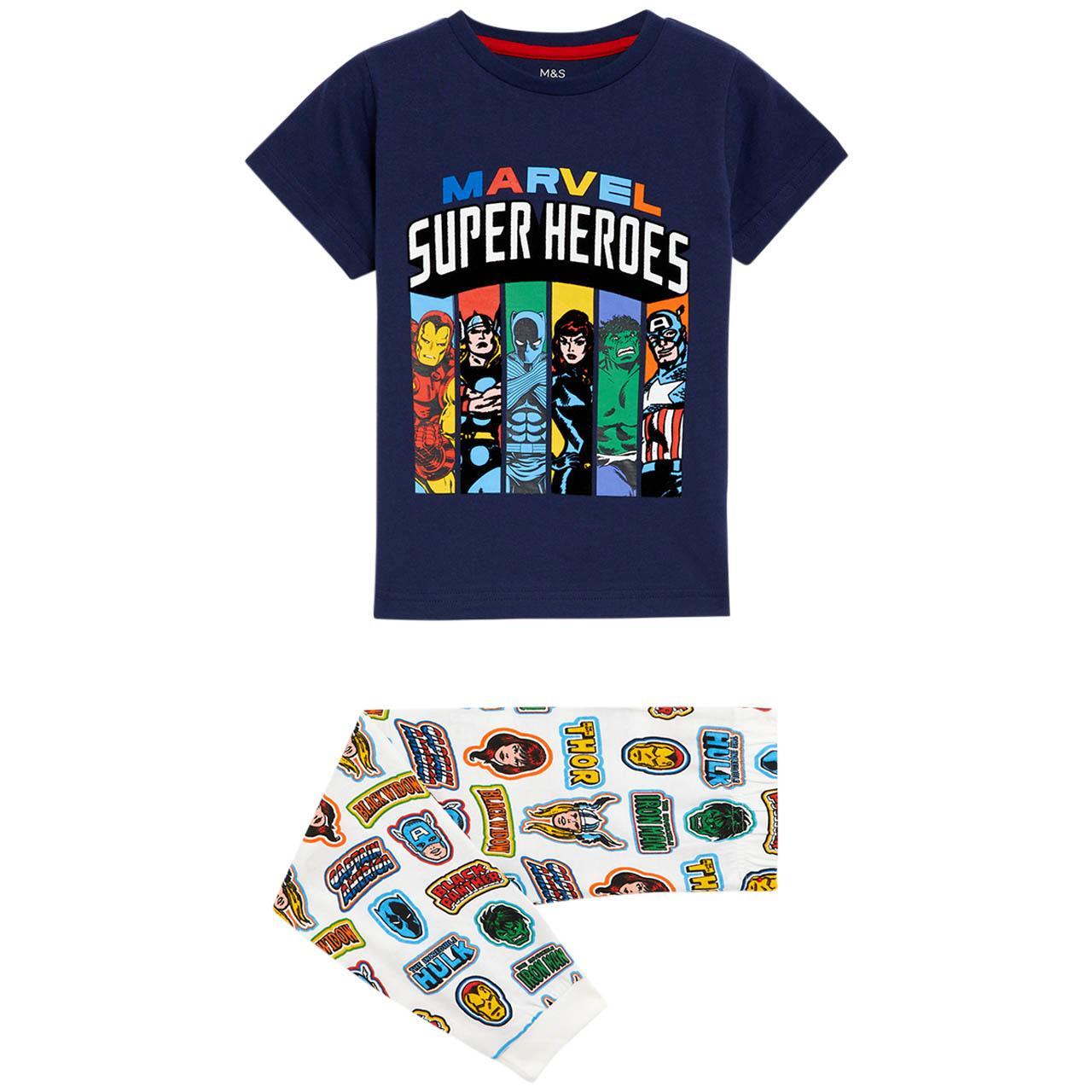 M&S Marvel Pyjamas, 3-4 Years, Blue