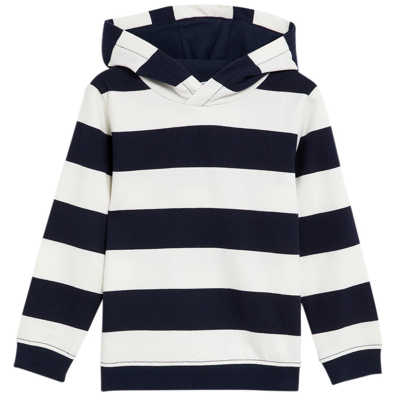 M&S Boys Pure Cotton Striped Hoodie, 2-3 Years