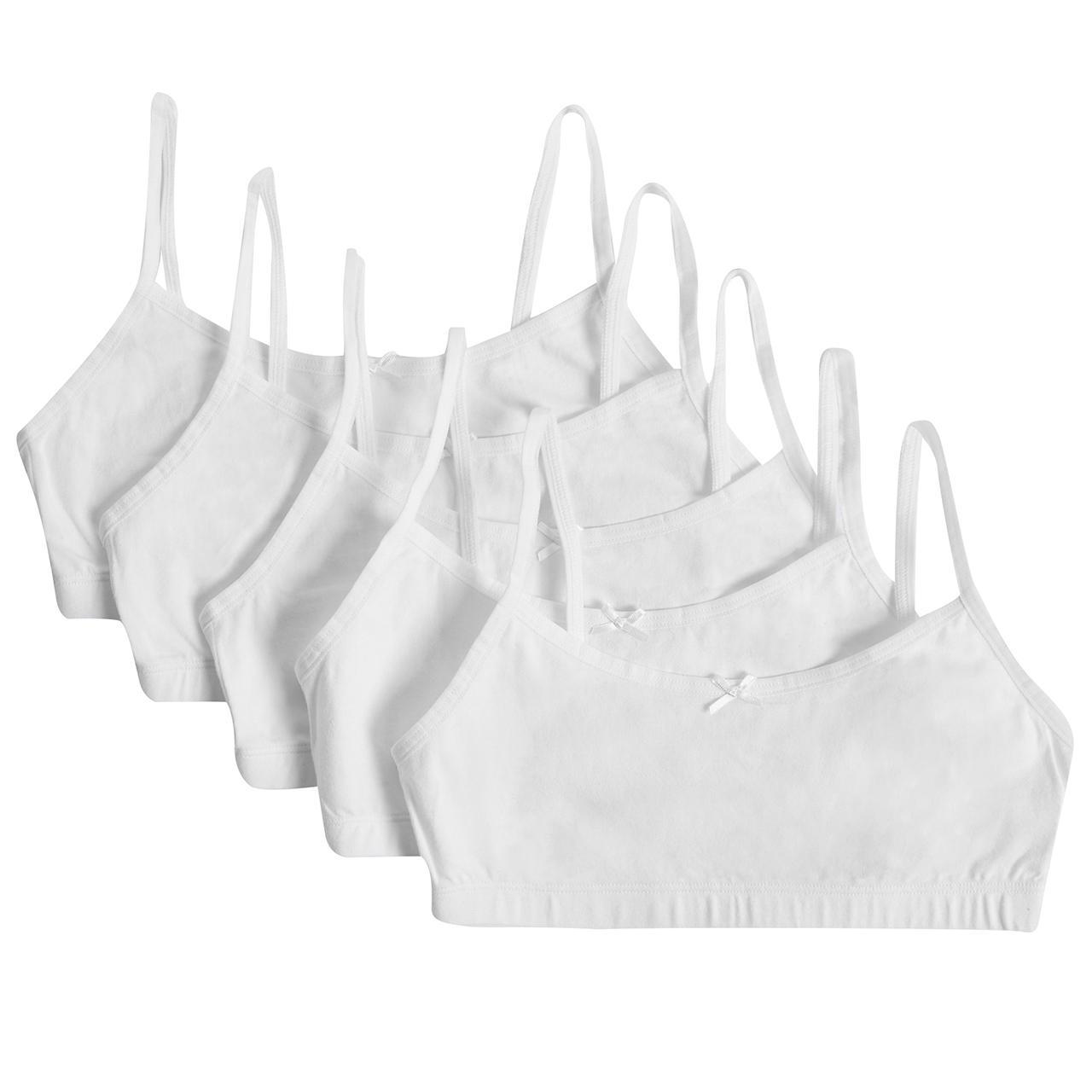 M&S Girls Cotton Crop Tops, 6-7 Years, White