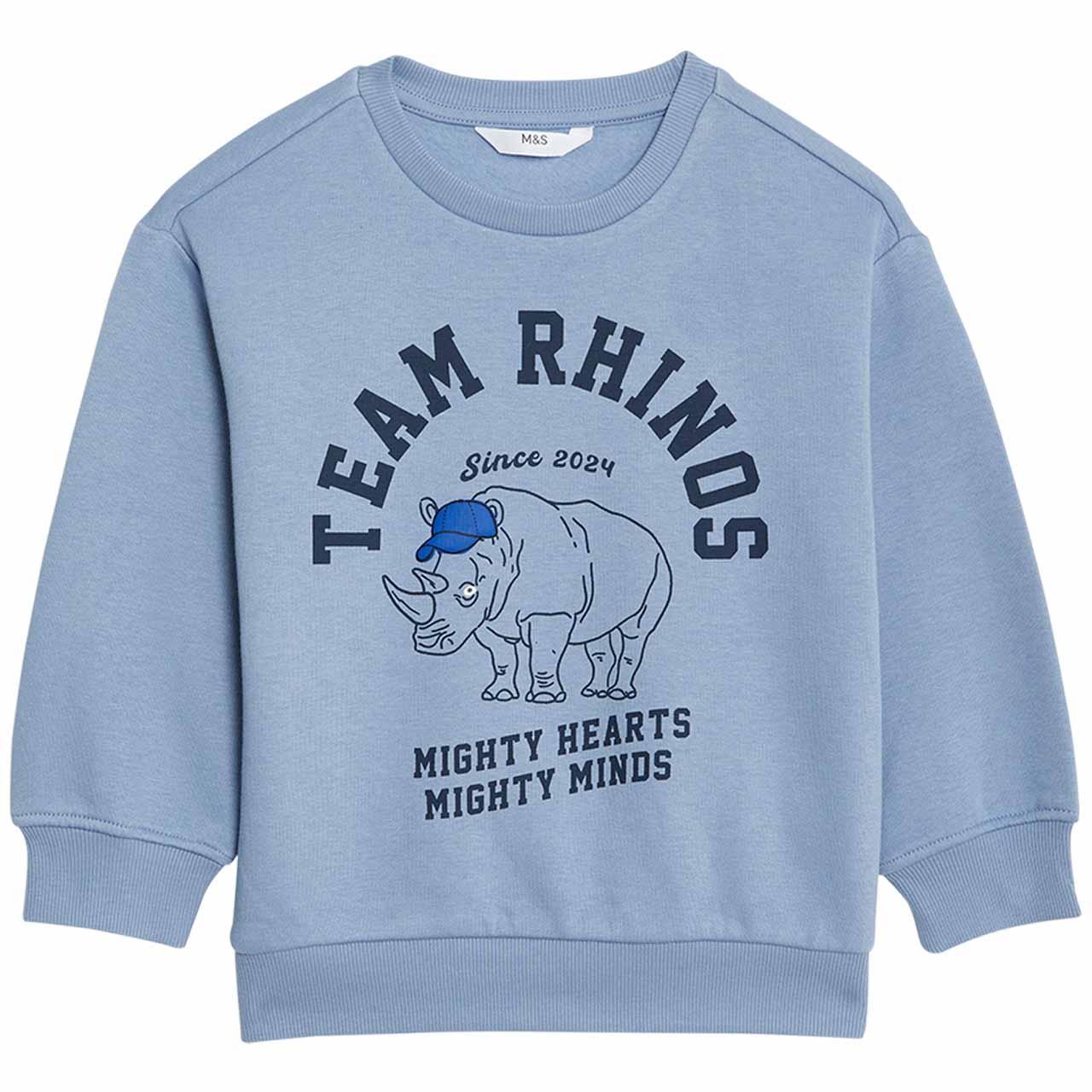 M&S Rhino Sweatshirt, 3-4 Years, Blue