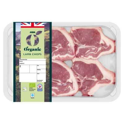 ASDA Organic Lamb Chops (Typically 0.325kg)