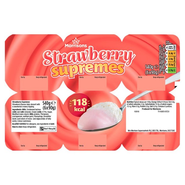 Morrisons Strawberry Supreme Desserts 6 x 90g