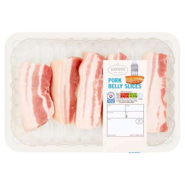 Morrisons Savers Pork Belly Slices  Typically: 400g