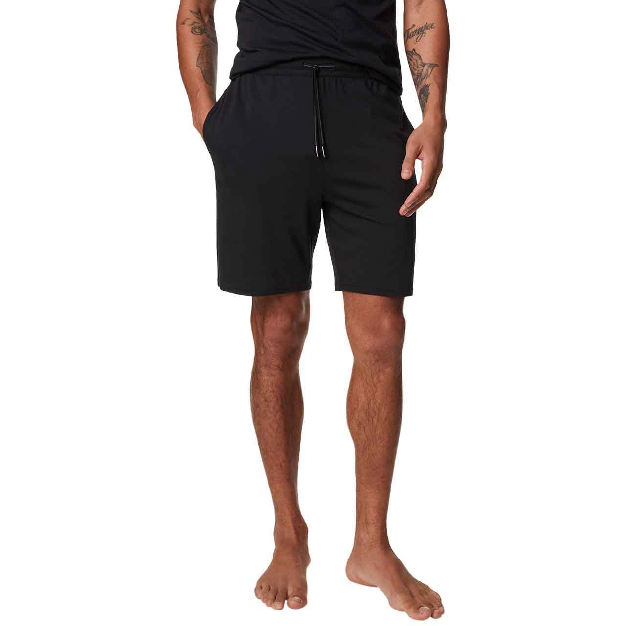 M&S Supima Cotton Blend Pyjama Shorts, M, Black