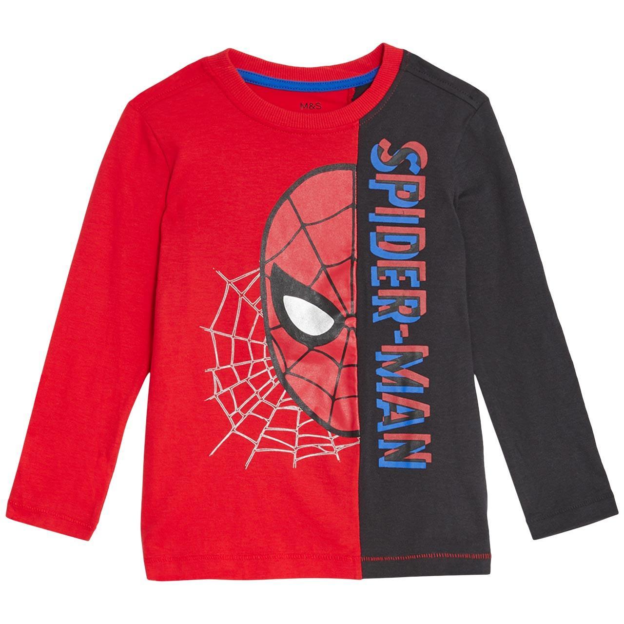 M&S Boys Pure Cotton Spider-Man Top, 2-3 Years