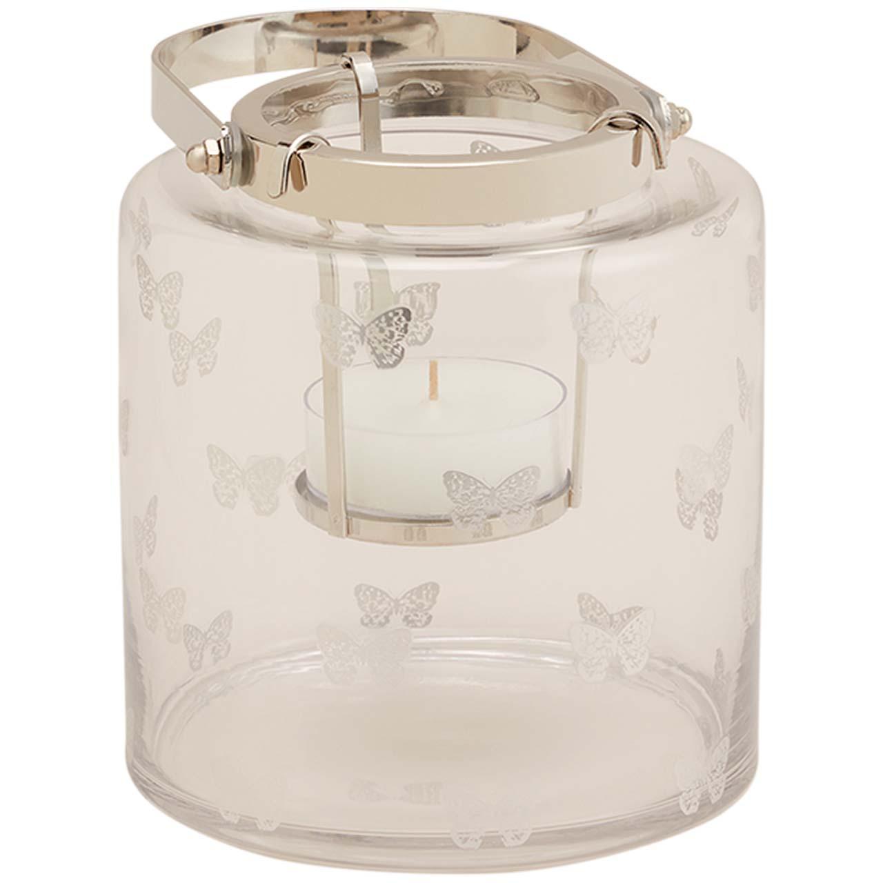 M&S Collection Butterfly Medium Lantern,  Silver