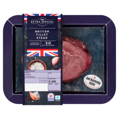 ASDA Extra Special British Fillet Steak 30 Day Matured (Typically 212g)