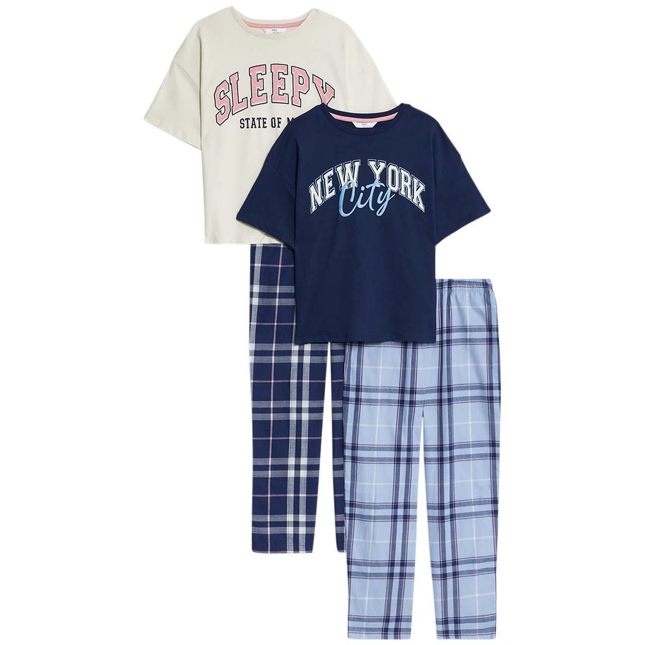 M&S Sleepy Check Pyjamas, 9-10 Years